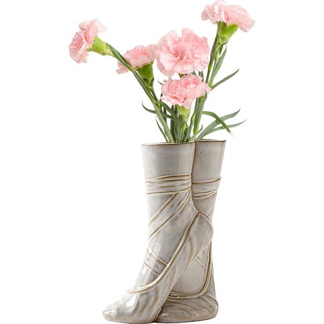 Jarrón "Ballet" – Adorno de arte abstracto hecho de cerámica blanca, decoración creativa con arreglos florales. (1/5)
