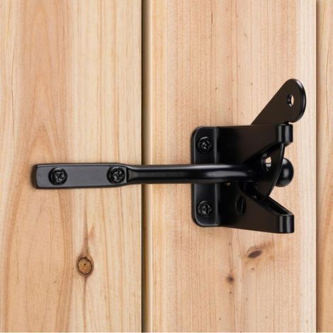 Loquet de clôture à verrouillage automatique - Empêche les intrus de pénétrer dans votre jardin, pour une sécurité optimale - 1 pièce, noir, 144 mm (1/5)