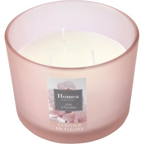Bougie Verrine 3 Mèches D11 x 8 cm Parfum Cerisier en Fleurs (1/3)