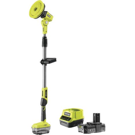 [JAMAIS UTILISÉ] Brosse motorisée télescopique RYOBI 18V One+ - 1 batterie 2.0Ah - 1 chargeur R18TPS-120G (1/5)