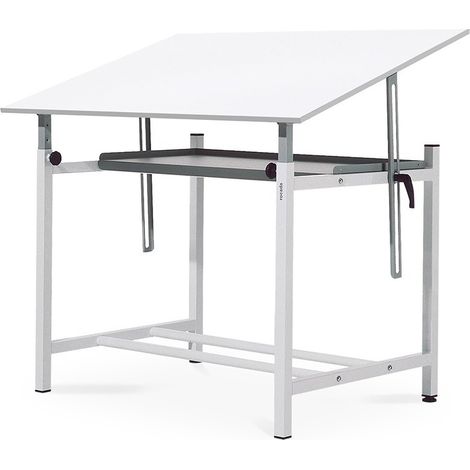 Professioneller Zeichentisch - 90 x 130 cm - Ergonomisch in Höhe/Winkel einstellbar - Große Ablage