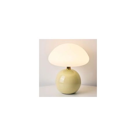 Jolie lampe de table champignon – Lampe de chevet LED en céramique avec 3 modes de couleur for chambre, salon et chambre d'enfant(Beige) (1/5)