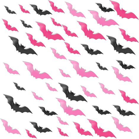 Set di 48 pipistrelli 3D per decorazione murale di Halloween - Adesivi murali in PVC (1/5)
