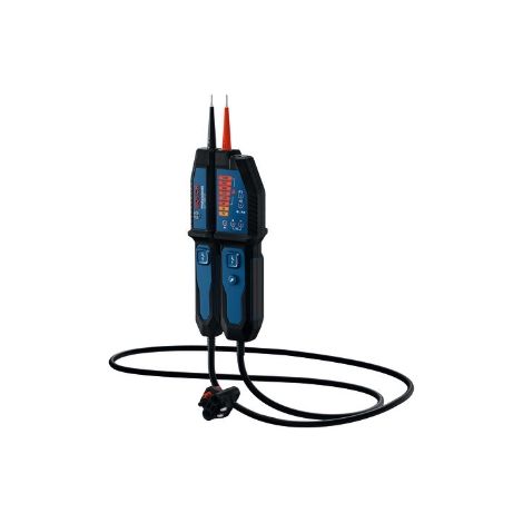 Bosch Professional GVT 1000-15 Voltímetro  (IP65, pantalla LED, Función de linterna, 1000 V AC/DC, Continuidad, Test de polaridad,Estuche , 2x 1,5 V)