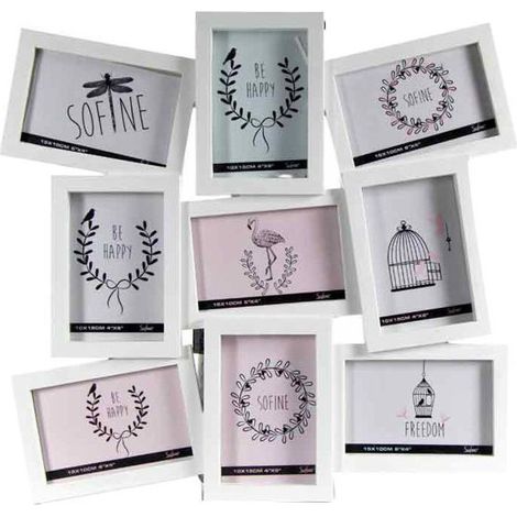 Cadre photo multiple Happy 47x46 cm D&Casa