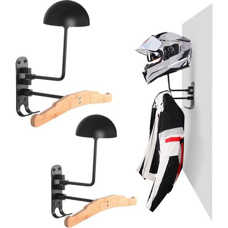 Support Casque Moto Mural Plaque Tactique Noir (1/5)