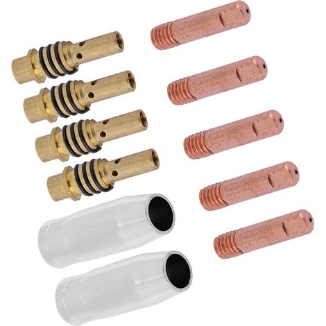 Ensemble 11 pièces buses et porte-points de contact pour poste à souder MIG, accessoires consommables compatibles avec torche 15AK (1/5)