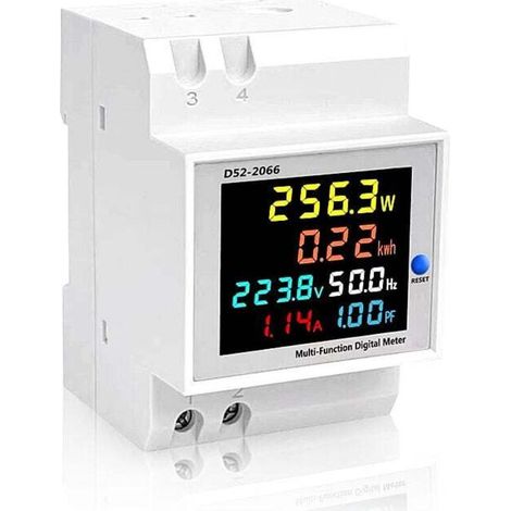 Compteur Electrique Monophasé,AC250-450V 100A Compteur d'Energie Intelligent Compteur KWh,Ampèremètre Voltmètre,Electrique WiFi DIN-Rail,Moniteur Numérique de la Consommation d'Energie (1/4)