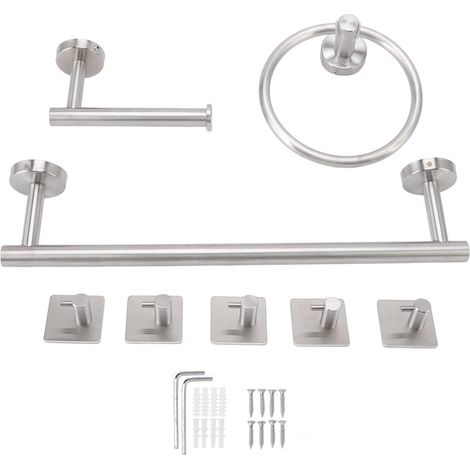 Ensemble porte-serviettes de salle de bain, accessoires de salle de ba (1/5)