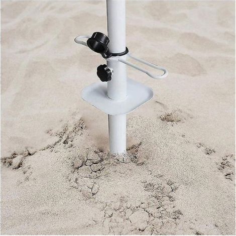 Ancrage de sable pour parasol de plage, base de parasol d\'extérieur avec vis d\'ancrage au sol pour avec crochet (1/3)