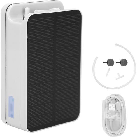 Pompe à Air Solaire Pour étang - Batterie 2200mah Avec Protection - Aération Jardin Et Pêche - Ensemble Complet (1/5)