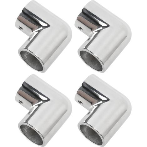 4 raccords coudés à 90° pour main courante de bateau, diamètre intérieur 25 mm, en acier inoxydable 316, pour bateau ou yacht. (1/5)