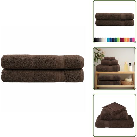 Premium-Handtücher SOLUND 2 Stk. Braun 100x200 cm 600 g/m² - Baumwolle - Handtücher - Badezimmertextilien - Braune Handtücher - Große Handtücher (1/5)