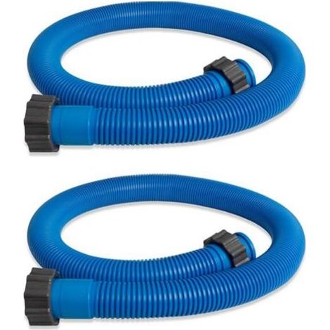 Lot de 2 tuyaux de piscine hors sol 1,5" x 59" pour pompe de piscine, filtre à sable, accessoire de remplacement pour pompe de filtration Intex, bleu (1/5)