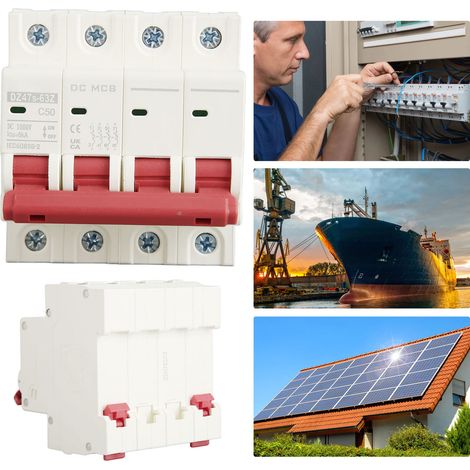 Le nouveau disjoncteur DZ47s-63Z C50 DC 1000V 4P DC, disjoncteur miniature 50A pour systèmes photovoltaïques solaires, disjoncteur montable sur rail DIN, capacité de coupure basse tension 6000A. (1/5)