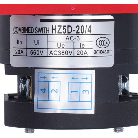 BERM Inverseur Bouton Rotatif 1 Pôle 2 Positions Accessoire pour Contrôle de Puissance AC 380V (1/5)