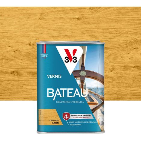 Vernis bois extérieur Chêne clair satin - Vernis bateau - Protection extrême UV et sels marins - Résistance aux écarts de températures -1L (1/4)