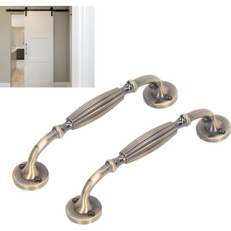 2 jeux de poignées de porte de grange américaines robustes à vendre, poignées de porte en bois, poignées de porte intérieure, poignées de porte d'entrée, grandes poignées en bronze antique à montage e (1/5)