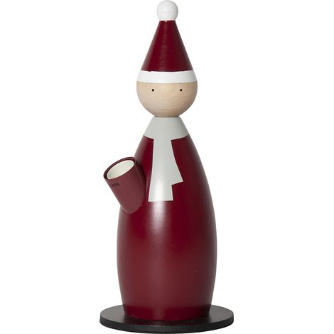 Star Trading Lucia Classic bougeoir, bois, Père Noël, rouge, E14, lumière décorative, 28 cm (1/4)