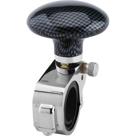 Bouton de Direction, Bouton de Volant Boule Auxiliaire Bouton de Poignée de Commande Pince de Bouton de Rotation pour Faciliter la Manipulation de Véhicule (Carbon Fiber) (1/4)