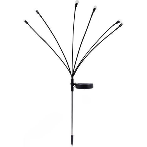 Lampe solaire luciole transfrontalière, décoration de cour, lampe de pelouse, lampe d'ambiance extérieure pour jardin, petite lampe boule (lumière blanche), luciole solaire à 6 têtes (1/5)