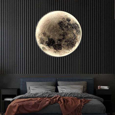 Innenwandleuchte, 15W Moderne LED-Wandleuchte Kreisförmiges Design, 6500K Fernbedienung Wandleuchten, Schwarz, für Schlafzimmer, Wohnzimmer, 24CM FLITI