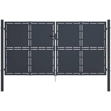 Gartentor aus Stahl 300 x 200 cm Anthrazit vidaXL