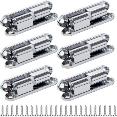 6 Stück Türscharniere für Renovierungsarbeiten, 13 x 60 mm, zum Anschrauben, für Türen, abnehmbare Schranktürscharniere mit 24 Schrauben, zum Anschrauben für Innentüren (1/5)