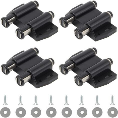 4 Pieces (Black) Push to Open Magnet Magnetic Latch Press Double Spring Magnetic Door Catch Plastic Cupboard Magnet Latch with Screws for Door Cabinet Drawer (1/5)