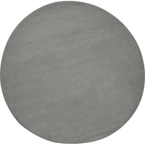 Tappeto rotondo in lana tuftato a mano 140 cm grigio scuro Vasco
