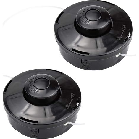 2 Stück Mähzubehör Fadenkopf Doppelgewinde Automatischer Universal-Freischneiderkopf Gewinde M10 x 1,25, für Rasentrimmer, Benzin-Ersatzfadenspule, Multifunktionswerkzeug