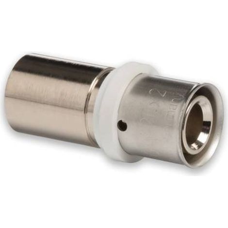 Selfio-Press Aluverbund Pressfitting Übergang Kupferrohr 20 x 2 mm - 22 mm (Pressanschluss) vernickelt TH + U Kontur