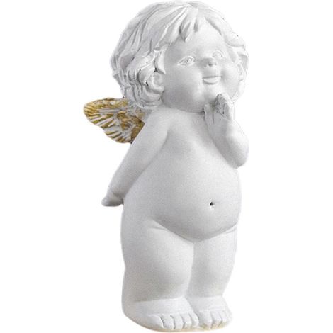 Figurine de Cupidon, sculpture de chérubin, ornement de bureau blanc avec ailes, collection de statues d'anges, décoration d'intérieur et d'extérieur-Style B (1/5)