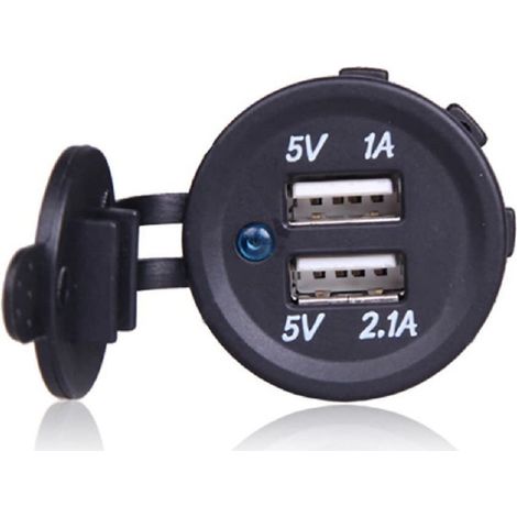 Trade Shop - LADEBUCHSE 1A 2.1A 12V MOTORRAD WASSERDICHT DUAL USB PORT ATV BOOT AUTO - (1/5)