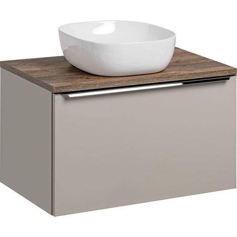 Waschtisch 80cm Éros mit 1 Schublade, Taupe