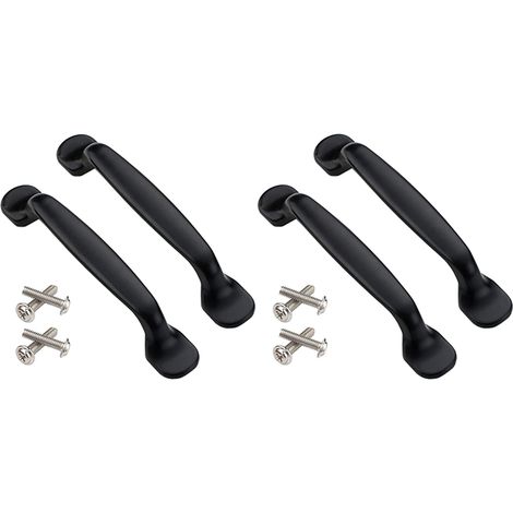 4 tiradores para puertas de armarios de cocina, cajones y muebles de dormitorio, con separación entre orificios de 96 mm, de aluminio, con tornillos. (1/5)