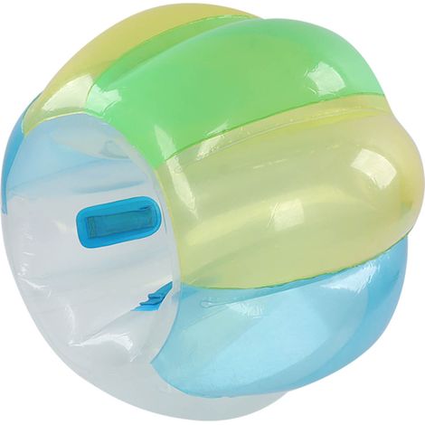 Ballon gonflable sauteur, pliable et portable, 90 x 75 cm, pour jeux de fête, bleu, jaune et vert (1/5)