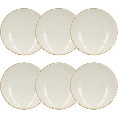 Lot de 6 assiettes creuses en porcelaine 21cm, NUANCE (1/5)