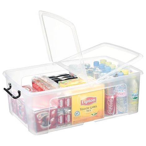 Boîte de rangement en plastique Strata - 50 litres - dim : H 45 x L 69,5 cm - Lot de 5 (1/2)
