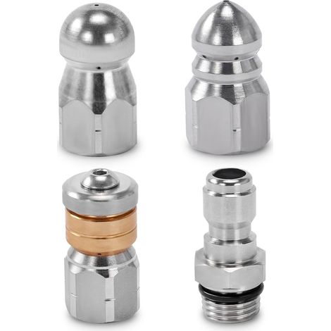 Limpiador de desagües de alta presión con boquilla giratoria y conector de 1/4 de pulgada. (1/5)