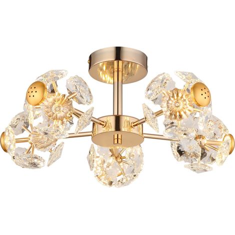 Globo - plafoniera - FLORIELLA - oro - vetro - Ø 50cm - LED - (1/5)