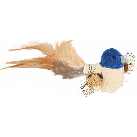 Bird with feathers, plush, catnip, 8 cm