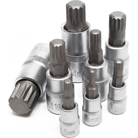 Jeu de douilles XZN Denture multiple 8 Pièces M4 - M16 (1/3)