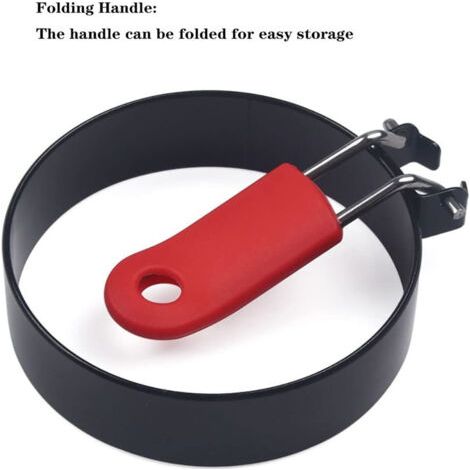 Anneaux à œufs et moules à œufs au plat en acier inoxydable/silicone, (1/5)