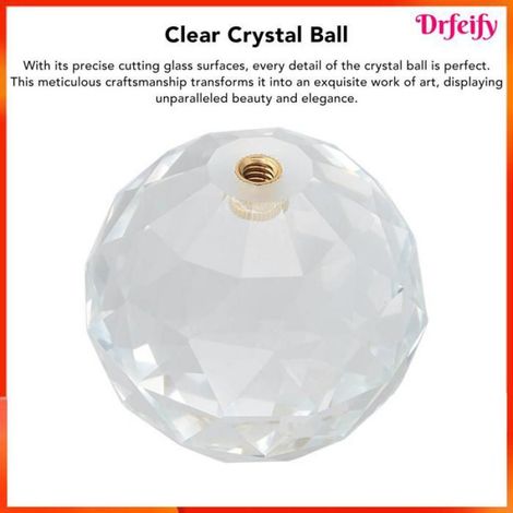 Akozon Boule de cristal claire Prisme à Boulets en Cristal Clair, Accessoires D'éclairage en Cristal de 60 Mm, optique accessoires (1/5)