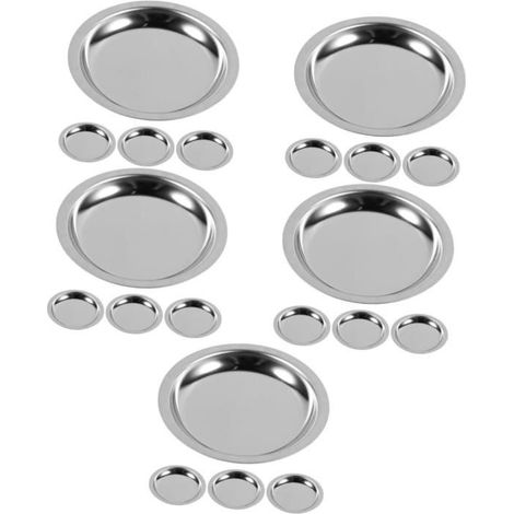 Soucoupe à thé - Inox - 20 pièces - Accessoire de table - Résistant à l'usure - Pratique (1/4)