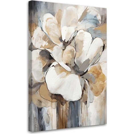 Tableau sur toile Fleurs beiges 60x90 (1/5)