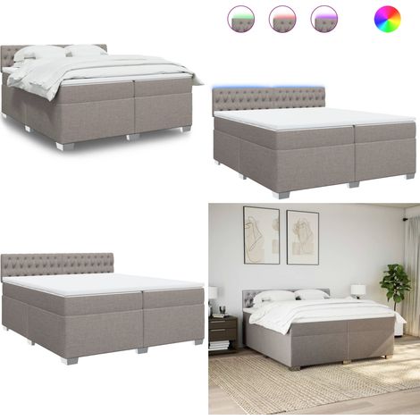 Boxspringbett mit Matratze Taupe 200x200 cm Stoff - Boxspringbett - Doppelbett - Bettenrahmen - Schlafzimmermöbel - Liegekomfort - Home & Living (1/5)