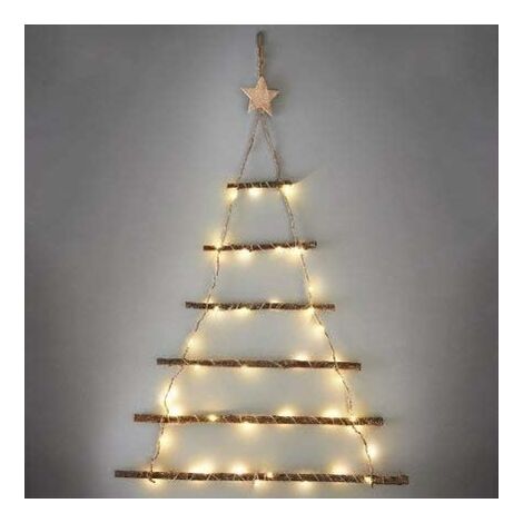 Pr Ersandy – Mur de brindilles allumées pour décoration sapin de Noël – 90 cm avec guirlande lumineuse 40 LED – Décoration murale minimaliste (1/2)