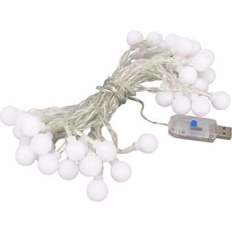 Guirlande lumineuse LED de 5,8 m (19 pi), 8 modes d'éclairage, étanche, compatible USB, avec télécommande pour l'intérieur et l'extérieur. Installation facile et rapide. Télécommande incluse. (1/5)